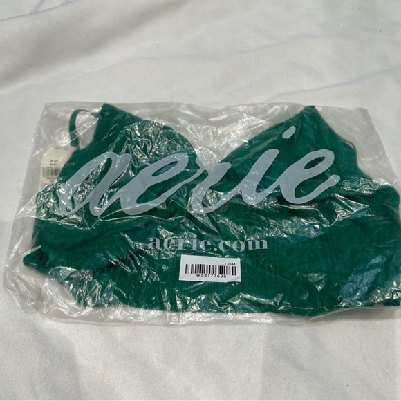 Aerie Green Alpine Cable Lace Longline Bralette Size Medium New with Tag - Picture 5 of 11
